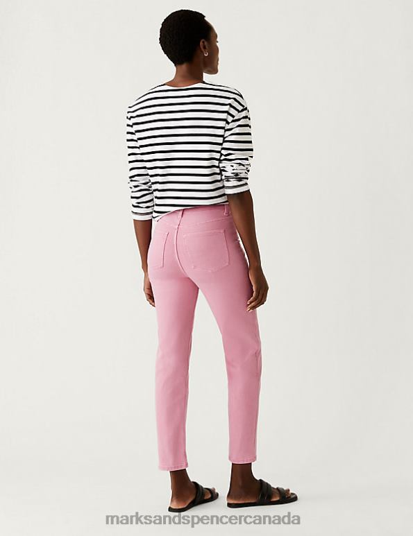 Marks and Spencer near me - Unisex Petal Pink Clothing Marks & Spencer Harper Straight Leg Ankle Grazer Jeans 20VTD2965
