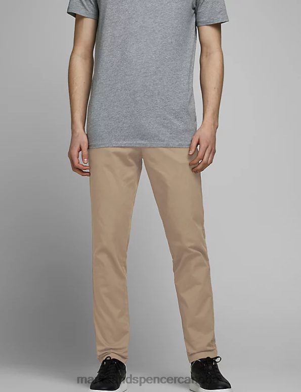 Marks and Spencer near me - Unisex Stone/Navy Clothing Marks & Spencer 2pk Slim Fit Chinos 20VTD6281