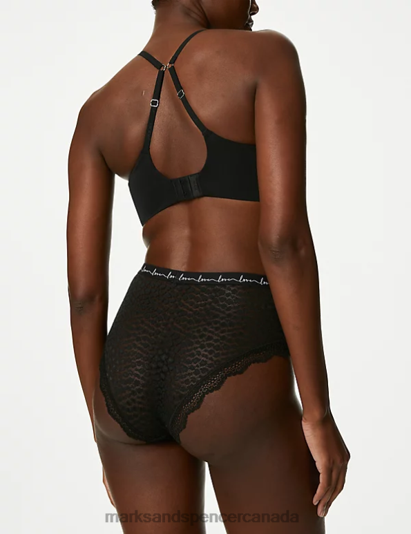 Marks and Spencer sale - Unisex Black Clothing Marks & Spencer 3pk Lace & Mesh High Waisted Brazilian Knickers 20VTD4677