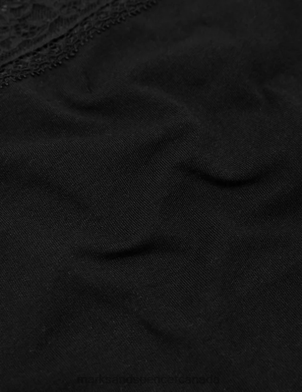 Marks and Spencer near me - Unisex Black Clothing Marks & Spencer 5pk Cotton Lycra & Lace Knickers 20VTD4085