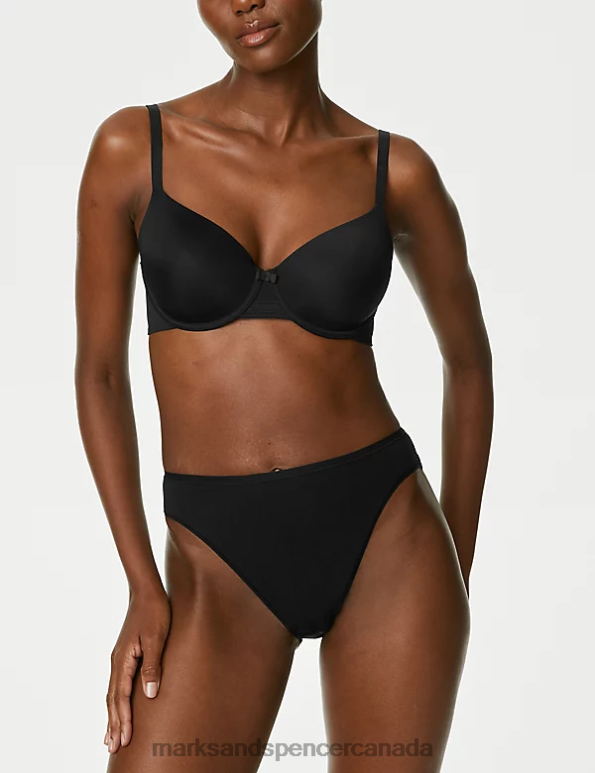 Marks and Spencer sale - Unisex Black Clothing Marks & Spencer 5pk Cotton Modal High Waisted High Leg Knickers 20VTD3710