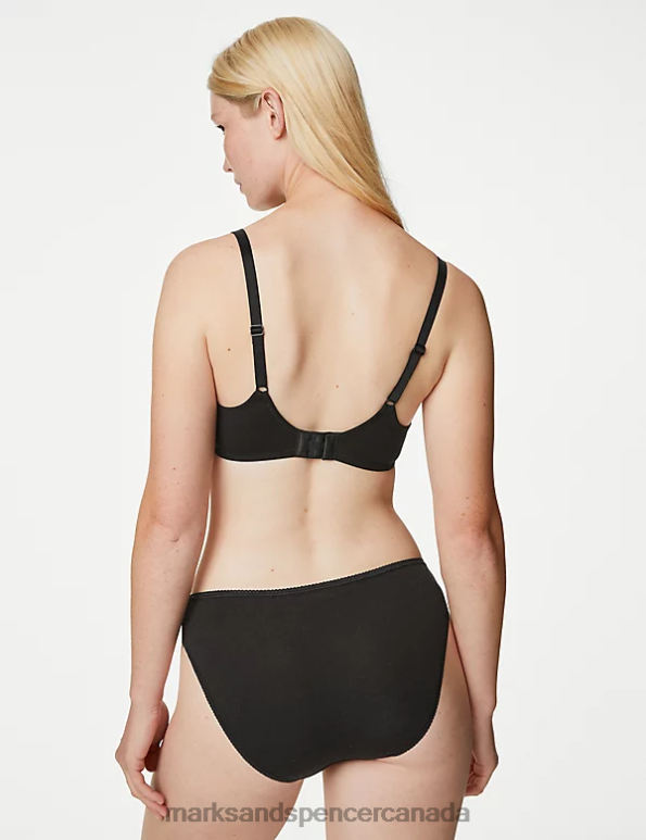 Unisex Black Clothing Marks & Spencer 5pk Cotton Rich Lycra High Leg Knickers 20VTD3713 - Marks and Spencer Canada locations