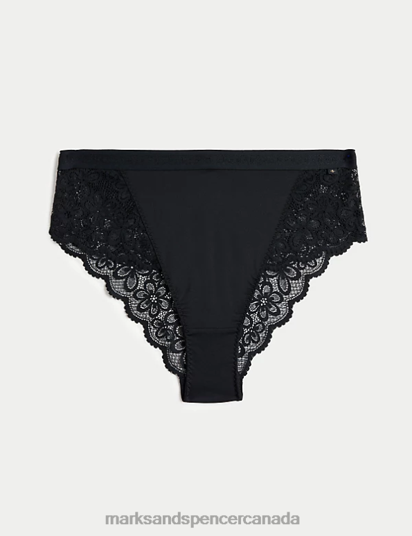 Unisex Black Clothing Marks & Spencer Cleo High Waisted Brazilian Knickers 20VTD4503 - Marks and Spencer Canada locations