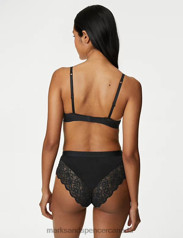 Unisex Black Clothing Marks & Spencer Cleo High Waisted Brazilian Knickers 20VTD4503 - Marks and Spencer Canada locations