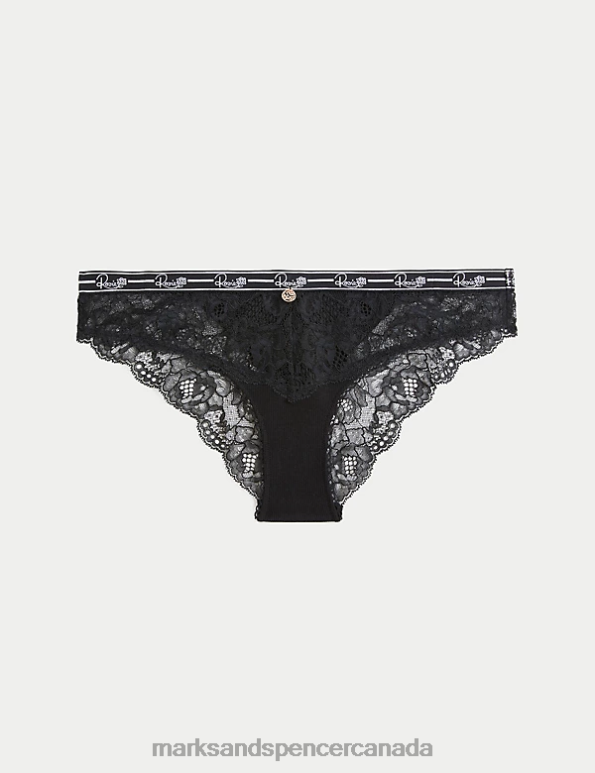 Unisex Black Clothing Marks & Spencer Lace Brazilian Lounge Knickers 20VTD4696 - Marks and Spencer Canada locations