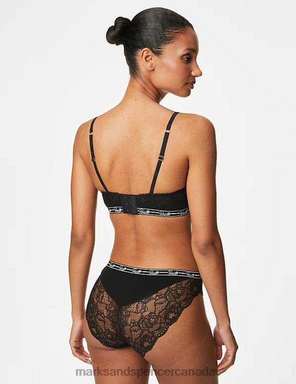 Unisex Black Clothing Marks & Spencer Ribbed High Leg Lounge Knickers 20VTD4630 - Marks and Spencer Canada locations