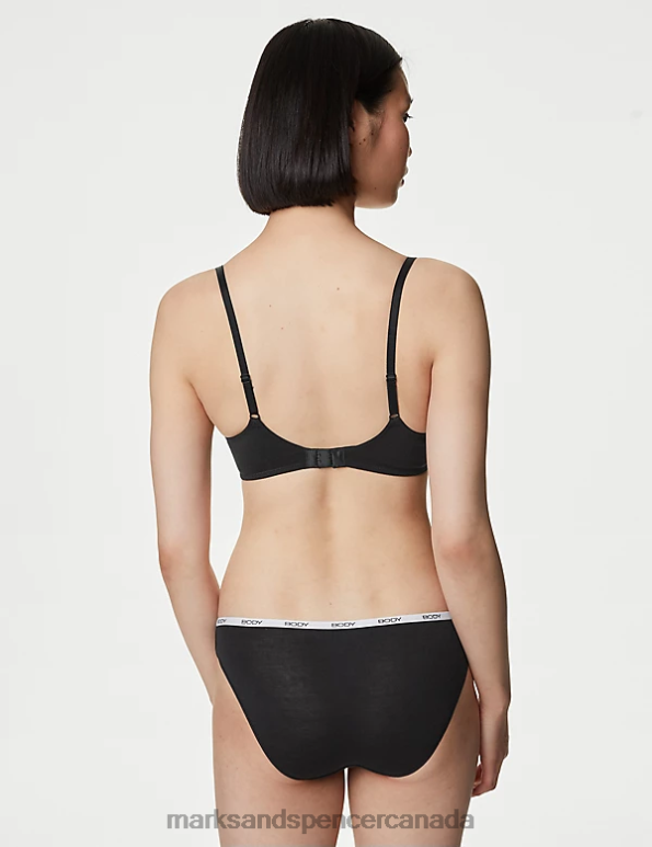 Marks and Spencer near me - Unisex Black Mix Clothing Marks & Spencer 4pk Supima Cotton Rich Bikini Knickers 20VTD4634