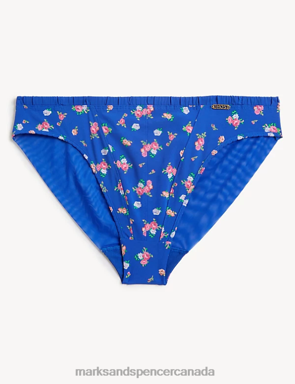 Unisex Blue Mix Clothing Marks & Spencer Floral Print High Leg Knickers 20VTD3975 - Marks and Spencer Canada locations