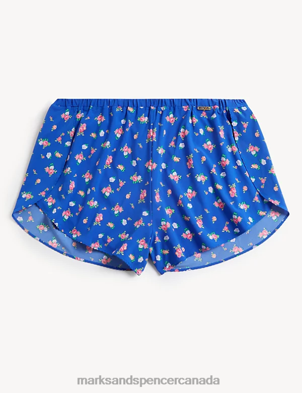 Unisex Blue Mix Clothing Marks & Spencer Floral Print High Waisted French Knickers 20VTD4358 - Marks and Spencer online