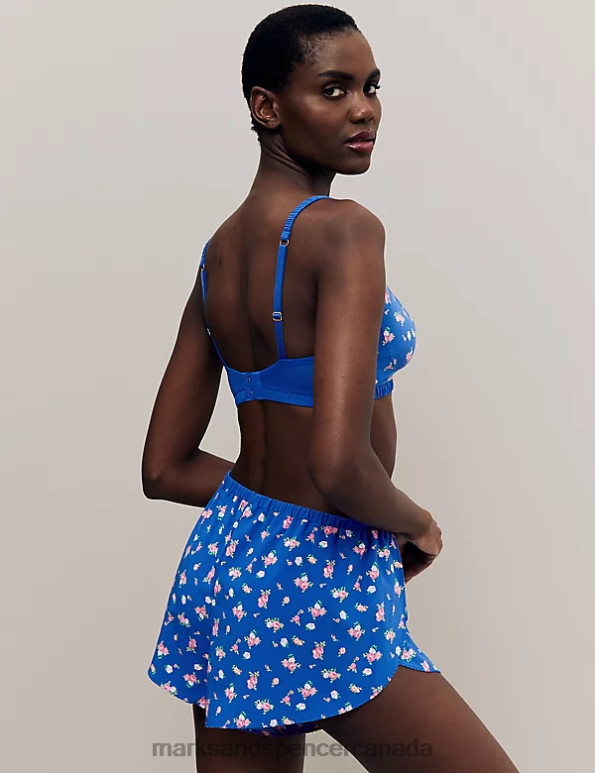 Unisex Blue Mix Clothing Marks & Spencer Floral Print High Waisted French Knickers 20VTD4358 - Marks and Spencer online