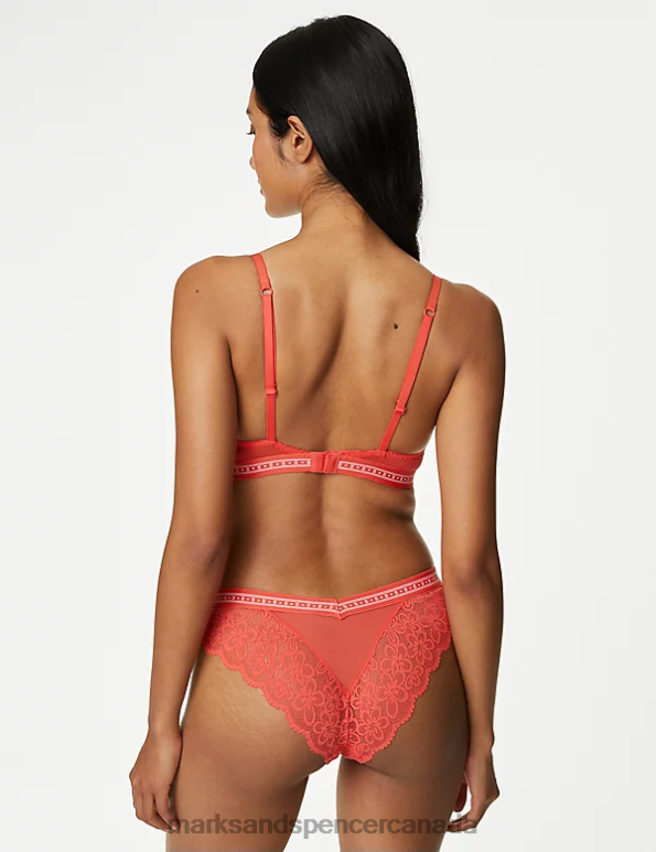 Marks and Spencer Canada - Unisex Bright Orange Clothing Marks & Spencer Cleo Lace Miami Knickers 20VTD4471