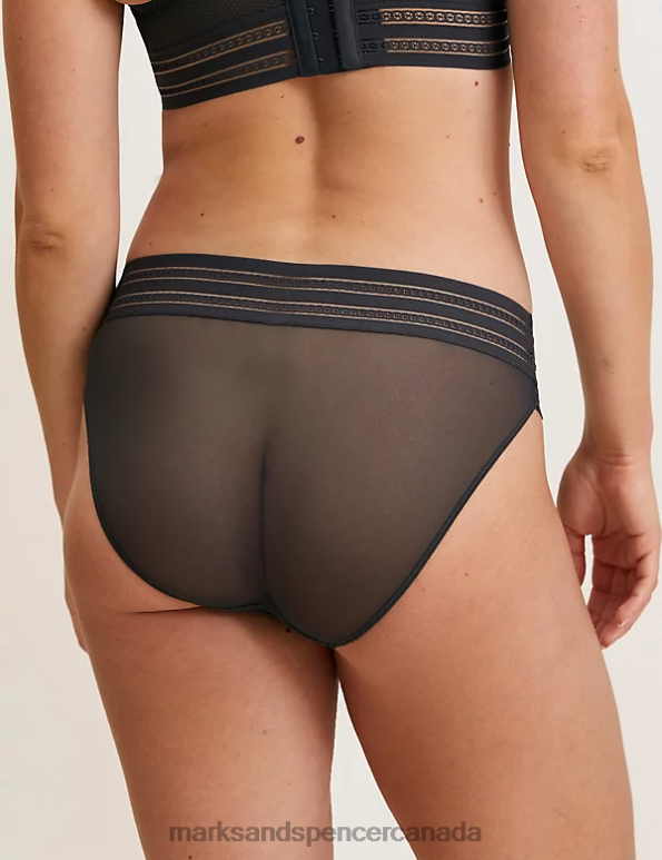 Marks and Spencer sale - Unisex Charcoal Clothing Marks & Spencer Marseilles High Waisted High Leg Knickers 20VTD4543
