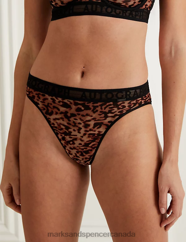 Unisex Cinnamon Blush Clothing Marks & Spencer Tivoli High Leg Knickers 20VTD3950 - Marks and Spencer outlet