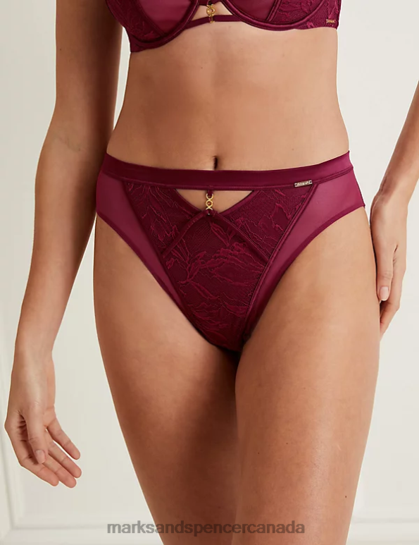 Unisex Claret Clothing Marks & Spencer Lexington High Waisted High Leg Knickers 20VTD3810 - Marks and Spencer online