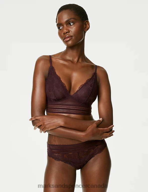 Unisex Dark Purple Clothing Marks & Spencer Marseilles Brazilian Knickers 20VTD4118 - Marks and Spencer Canada locations