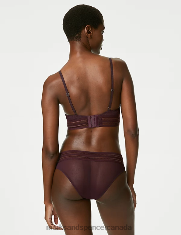 Unisex Dark Purple Clothing Marks & Spencer Marseilles Brazilian Knickers 20VTD4118 - Marks and Spencer Canada locations