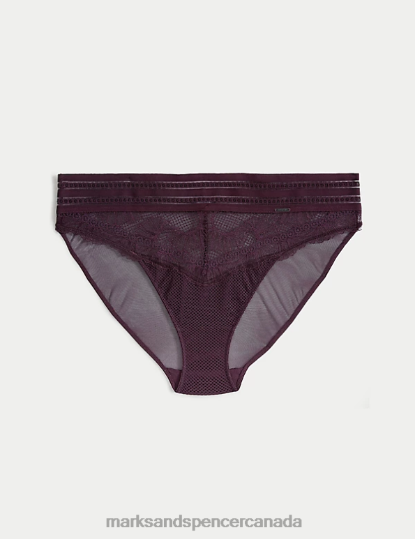 Marks and Spencer near me - Unisex Dark Purple Clothing Marks & Spencer Marseilles High Waisted High Leg Knickers 20VTD4877