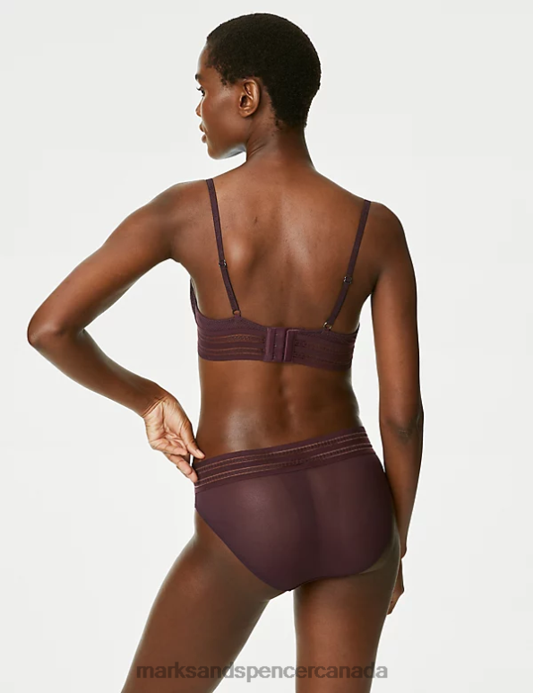 Marks and Spencer near me - Unisex Dark Purple Clothing Marks & Spencer Marseilles High Waisted High Leg Knickers 20VTD4877