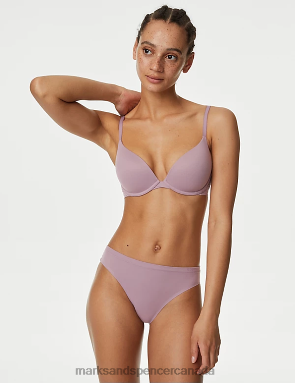 Marks and Spencer sale - Unisex Dusted Lilac Clothing Marks & Spencer 3pk Body Soft High Leg Knickers 20VTD4372