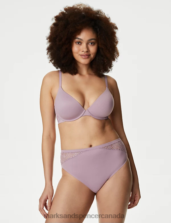 Unisex Dusted Lilac Clothing Marks & Spencer 3pk Body Soft High Waisted Brazilian Knickers 20VTD4786 - Marks and Spencer Canada locations
