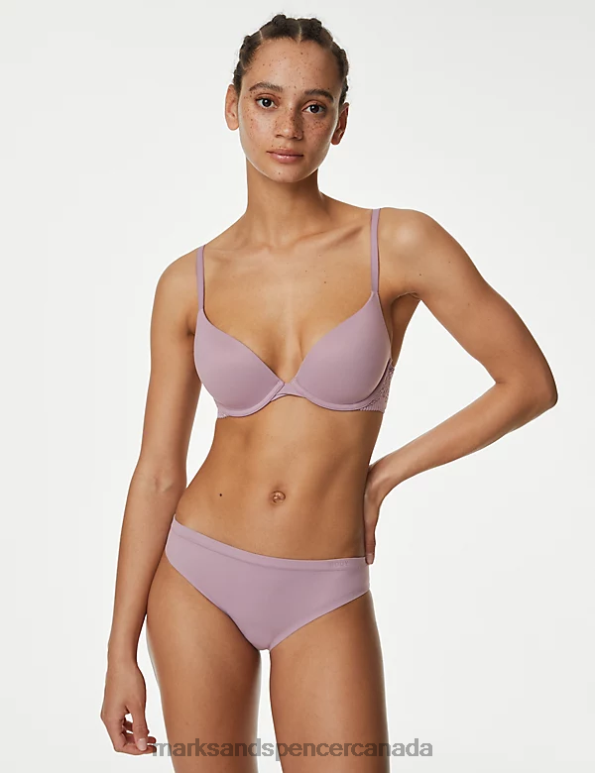 Unisex Dusted Lilac Clothing Marks & Spencer 3pk Body Soft Lace Bikini Knickers 20VTD4160 - Marks and Spencer Canada locations