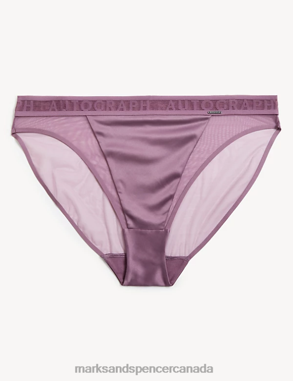 Marks and Spencer sale - Unisex Dusted Mauve Clothing Marks & Spencer Tivoli Mesh High Leg Knickers 20VTD4721