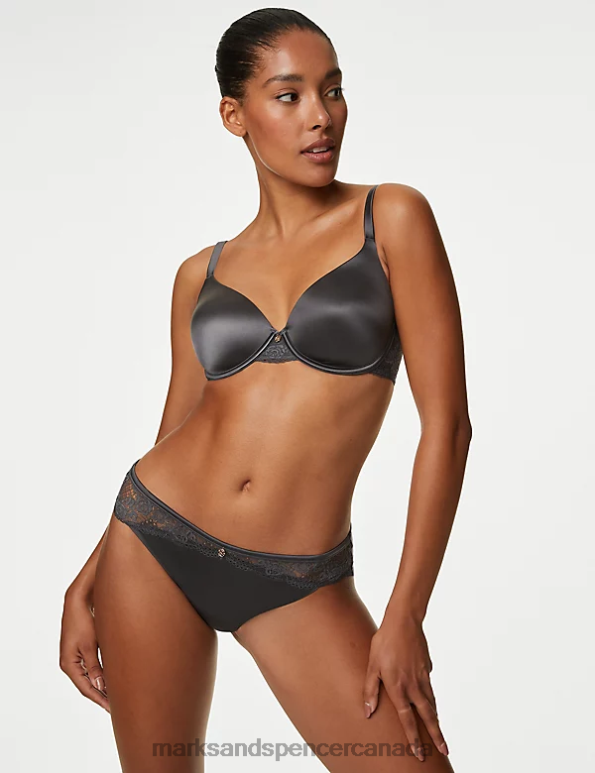 Marks and Spencer Canada - Unisex Grey Clothing Marks & Spencer Smoothing No VPL Brazilian Knickers 20VTD4434