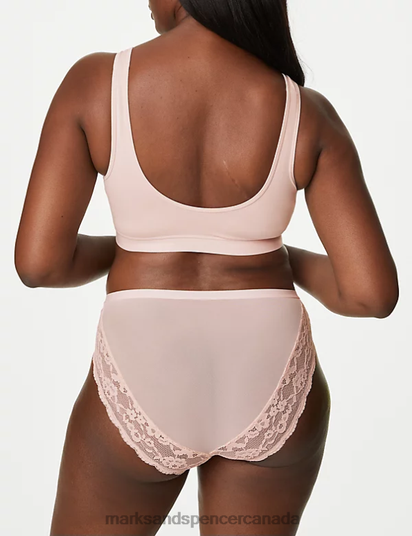 Unisex Hot Pink Clothing Marks & Spencer 3pk Lace High Waisted High Leg Knickers 20VTD4642 - Marks and Spencer outlet