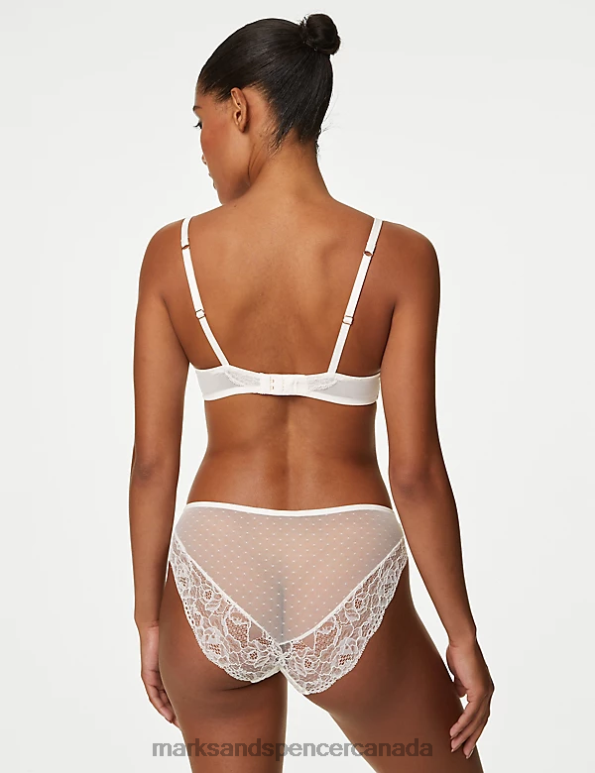 Marks and Spencer sale - Unisex Ivory Clothing Marks & Spencer Aster Sparkle Lace High Leg Knickers 20VTD3972
