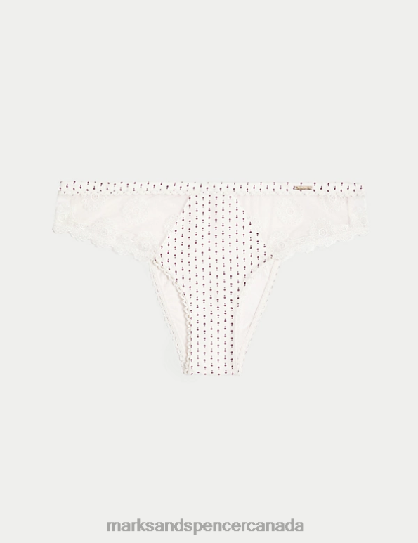 Marks and Spencer sale - Unisex Ivory Mix Clothing Marks & Spencer Ammi Brazilian Knickers With Cotton 20VTD3882