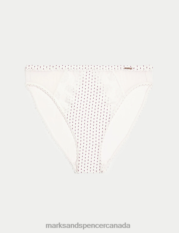 Unisex Ivory Mix Clothing Marks & Spencer Ammi High Waisted High Leg Knickers With Cotton 20VTD3783 - Marks and Spencer Canada locations