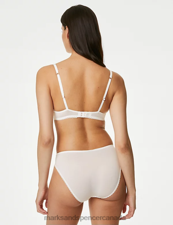 Unisex Ivory Mix Clothing Marks & Spencer Ammi High Waisted High Leg Knickers With Cotton 20VTD3783 - Marks and Spencer Canada locations