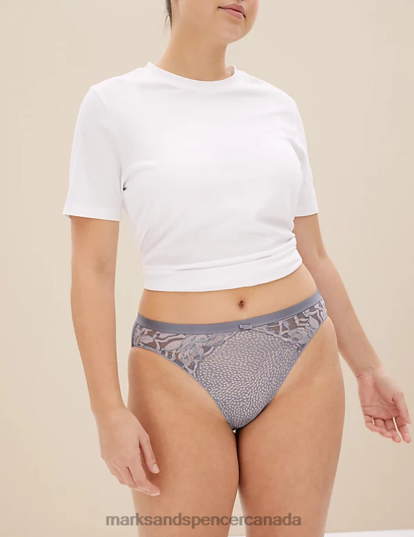 Unisex Mid Grey Clothing Marks & Spencer 3pk Wildblooms High Leg Knickers 20VTD4018 - Marks and Spencer online
