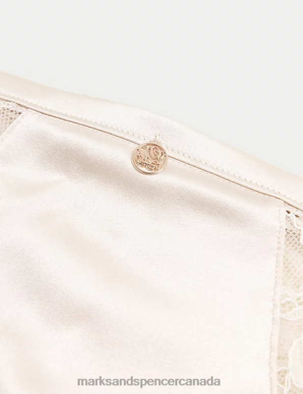 Unisex Pale Opaline Clothing Marks & Spencer Silk & Lace Brazilian Knickers 20VTD4584 - Marks and Spencer Canada locations