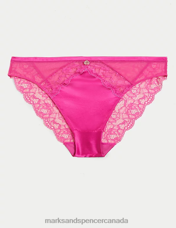 Unisex Pink Clothing Marks & Spencer Laylani High Waisted High Leg Knickers 20VTD4444 - Marks and Spencer online