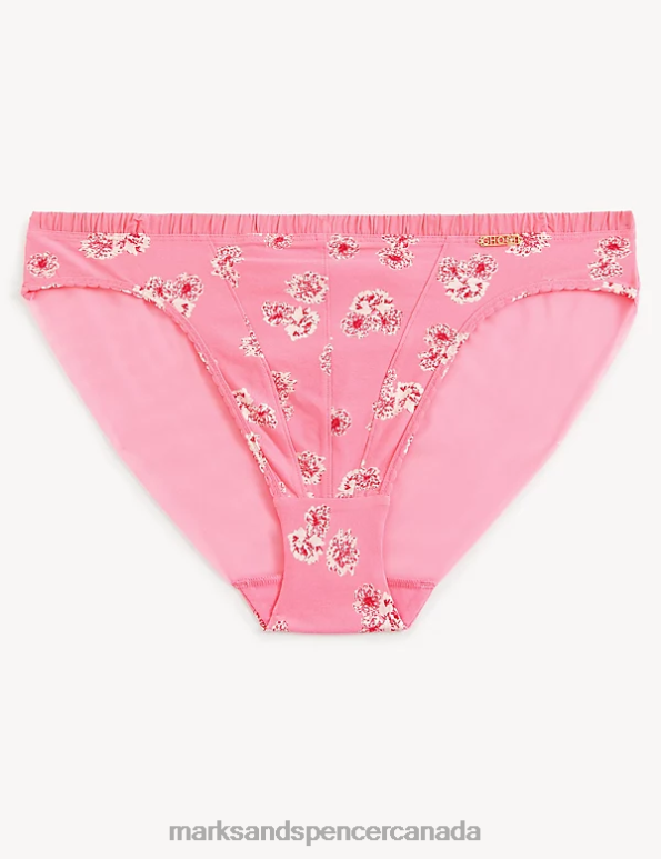 Unisex Pink Mix Clothing Marks & Spencer Floral Print High Leg Knickers 20VTD4348 - Marks and Spencer outlet