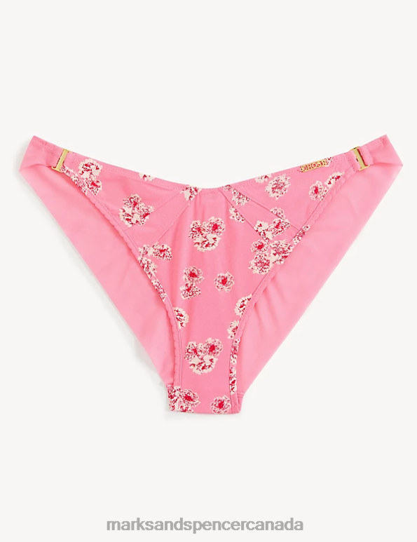 Unisex Pink Mix Clothing Marks & Spencer Floral Print Miami Brazilian Knickers 20VTD4098 - Marks and Spencer outlet