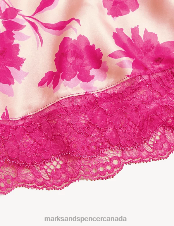 Unisex Pink Mix Clothing Marks & Spencer Laylani Silk & Lace French Knickers 20VTD3877 - Marks and Spencer outlet
