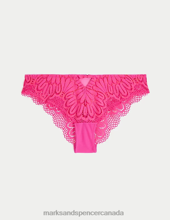 Unisex Rose Pink Clothing Marks & Spencer Nova Lace Brazilian Knickers 20VTD4577 - Marks and Spencer online