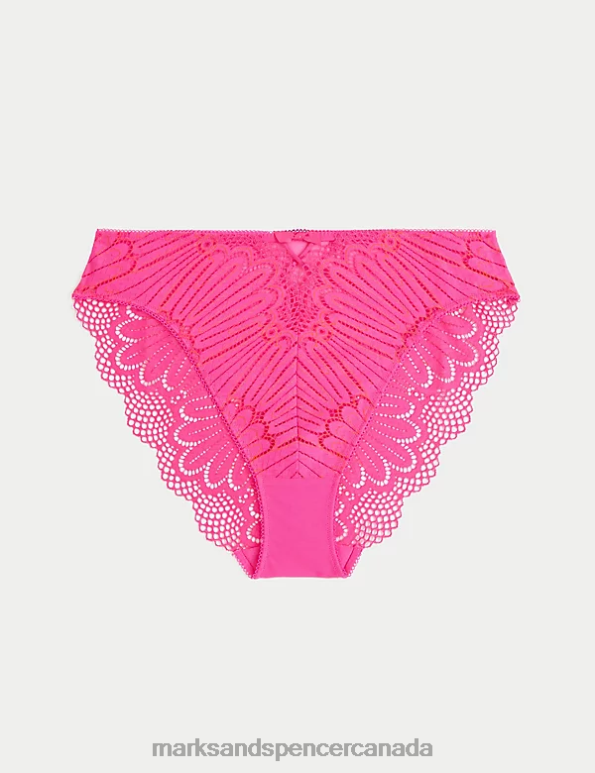 Marks and Spencer sale - Unisex Rose Pink Clothing Marks & Spencer Nova Lace High Waisted High Leg Knickers 20VTD4645