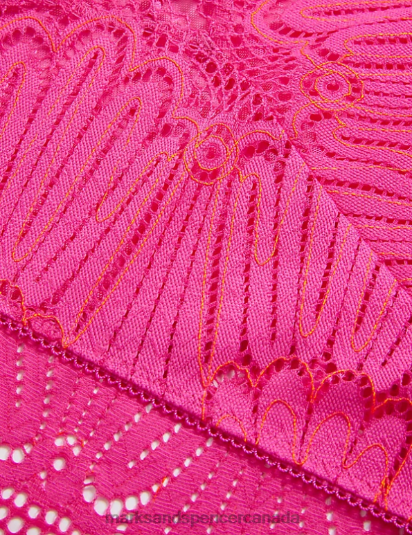 Marks and Spencer sale - Unisex Rose Pink Clothing Marks & Spencer Nova Lace High Waisted High Leg Knickers 20VTD4645