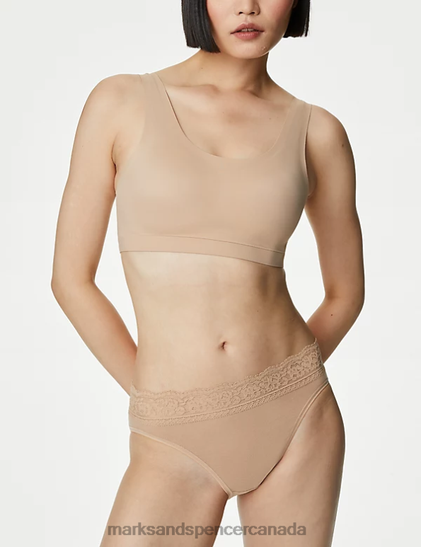 Marks and Spencer sale - Unisex Rose Quartz Clothing Marks & Spencer 5pk Cotton Lycra & Lace Knickers 20VTD4086