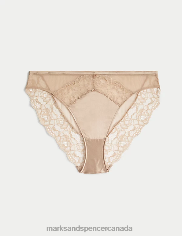 Unisex Rose Quartz Clothing Marks & Spencer Silk & Lace High Leg Knickers 20VTD4479 - Marks and Spencer outlet