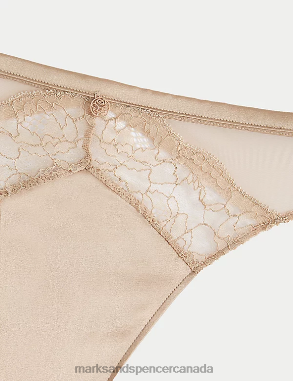 Unisex Rose Quartz Clothing Marks & Spencer Silk & Lace High Leg Knickers 20VTD4479 - Marks and Spencer outlet