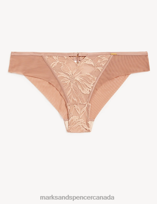 Unisex Soft Peach Clothing Marks & Spencer Lexington Brazilian Knickers 20VTD4699 - Marks and Spencer outlet