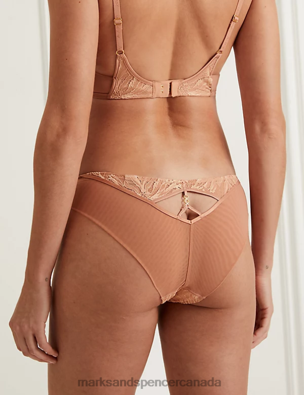 Unisex Soft Peach Clothing Marks & Spencer Lexington Brazilian Knickers 20VTD4699 - Marks and Spencer outlet