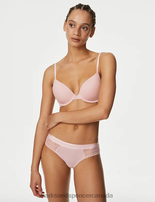Unisex Soft Pink Clothing Marks & Spencer 3pk Cotton with Cool Comfort Bikini Knickers 20VTD4330 - Marks and Spencer outlet
