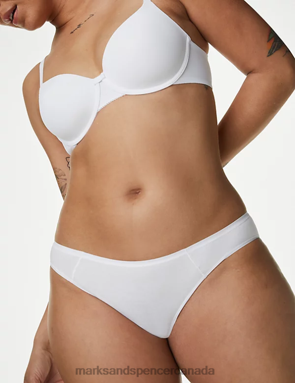 Marks and Spencer sale - Unisex White Clothing Marks & Spencer 5pk No VPL Cotton Modal Bikini Knickers 20VTD4357