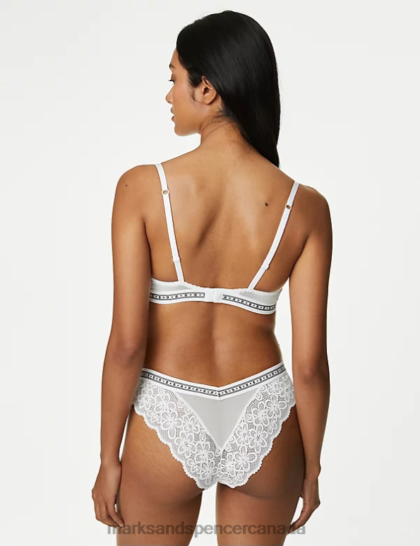 Marks and Spencer near me - Unisex White Clothing Marks & Spencer Cleo Lace Miami Knickers 20VTD4472