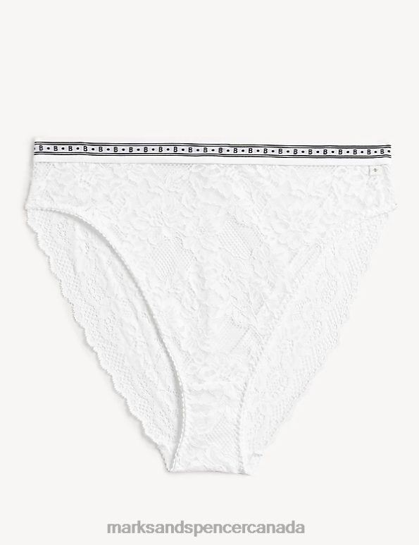 Unisex White Clothing Marks & Spencer Meia Lace High Leg Knickers 20VTD4551 - Marks and Spencer Canada locations